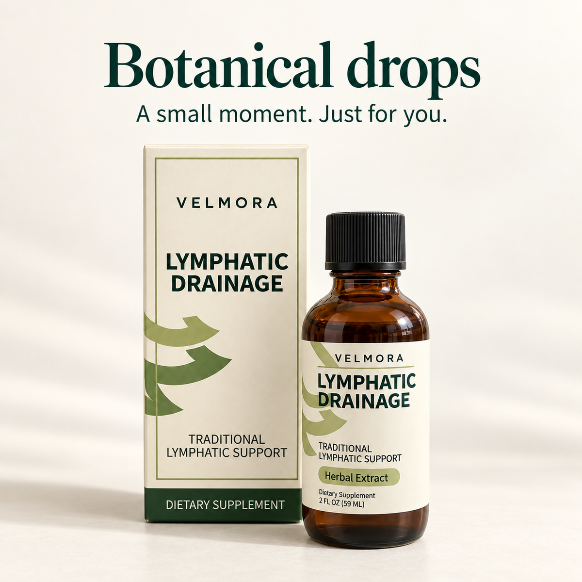 Velmora Botanical Drops with packaging